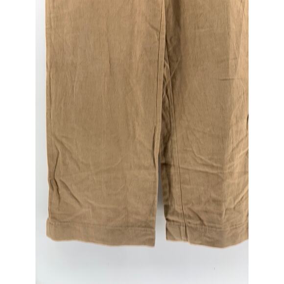 BROOKLYN INDUSTRIES Women's Tan Button-Detail Relaxed-Fit Wide-Leg Pants SZ 4 - Picture 6 of 11